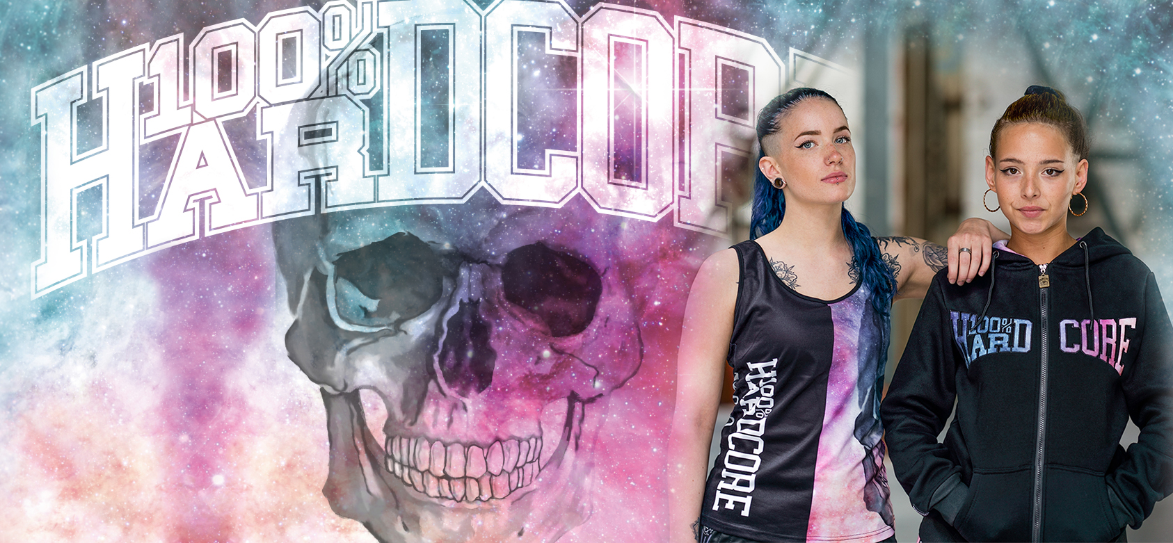 100% Hardcore official webshop banner women clothing collection pink